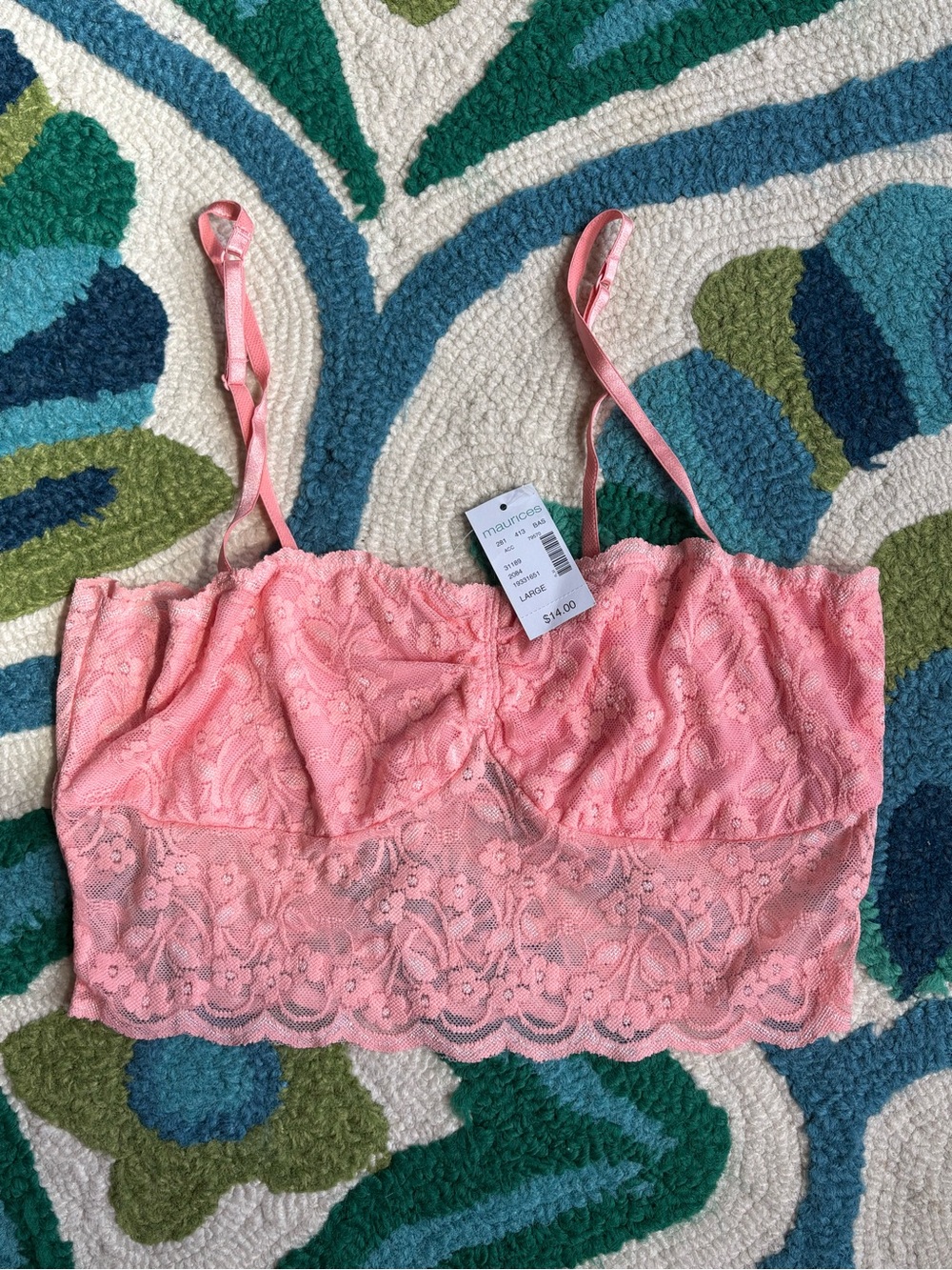 Maurices Pink Lace Bandeau Bralette